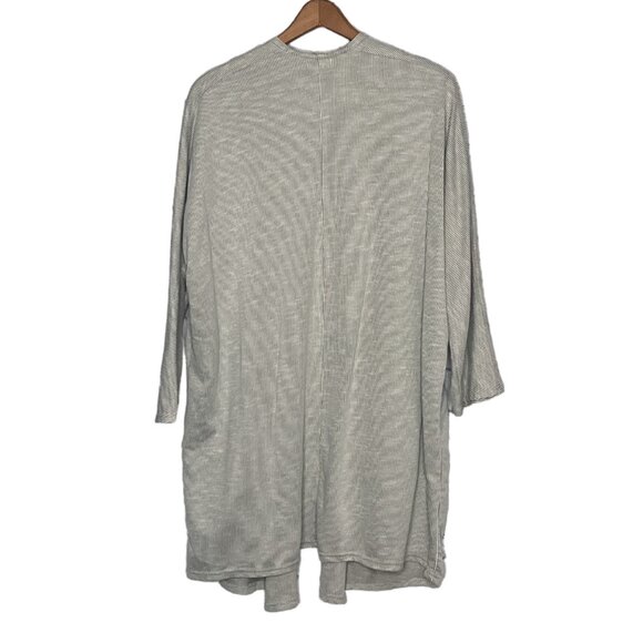 Anthropologie One Size Fits All OSFA Donni Gray Striped Knit Cardigan Sweater - Picture 6 of 8